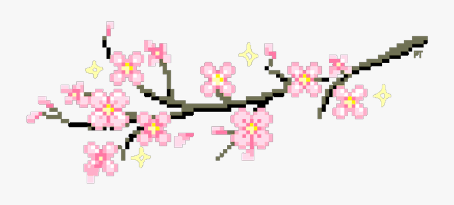 #glitter #cherry #blossom #sakura #aesthetic #tumblr - Aesthetic Cherry Blossom Png, Transparent Clipart