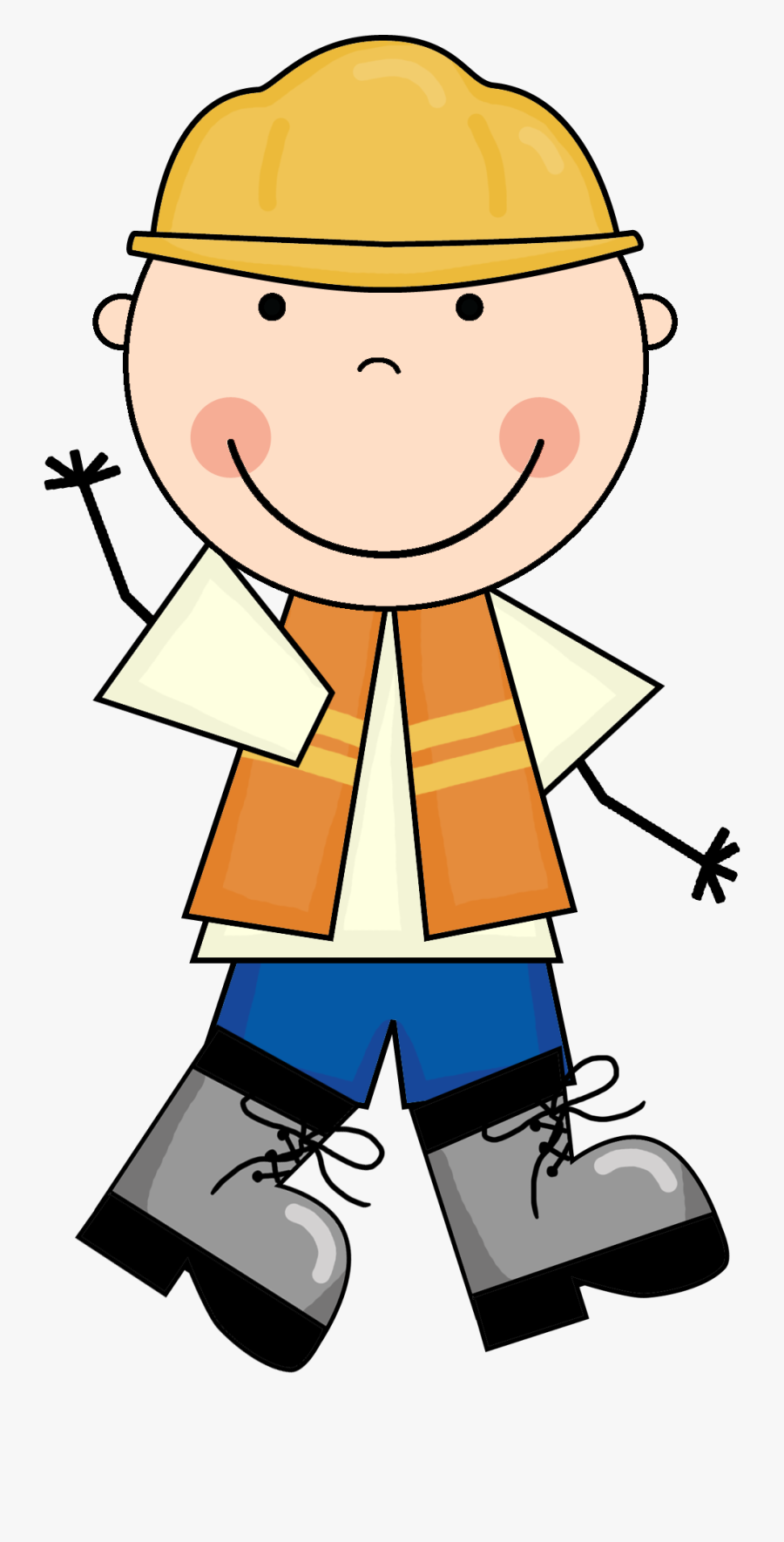 Kid Construction Worker Clip Art, Transparent Clipart