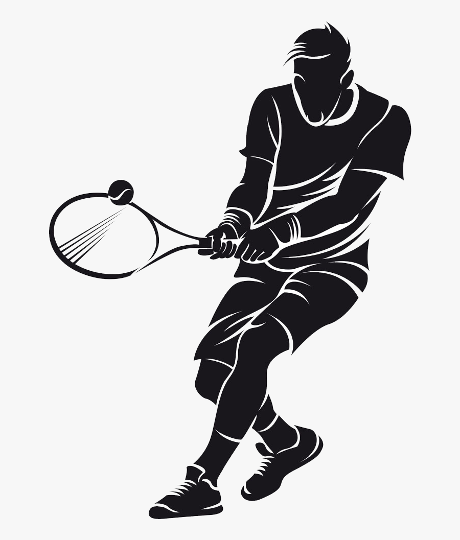 Wall Decal Tennis Sticker Vinyl Group - Tennis Player Png, Transparent Clipart