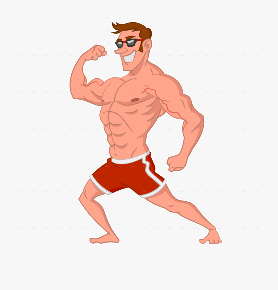 Body Builder Cartoon Png, Transparent Clipart