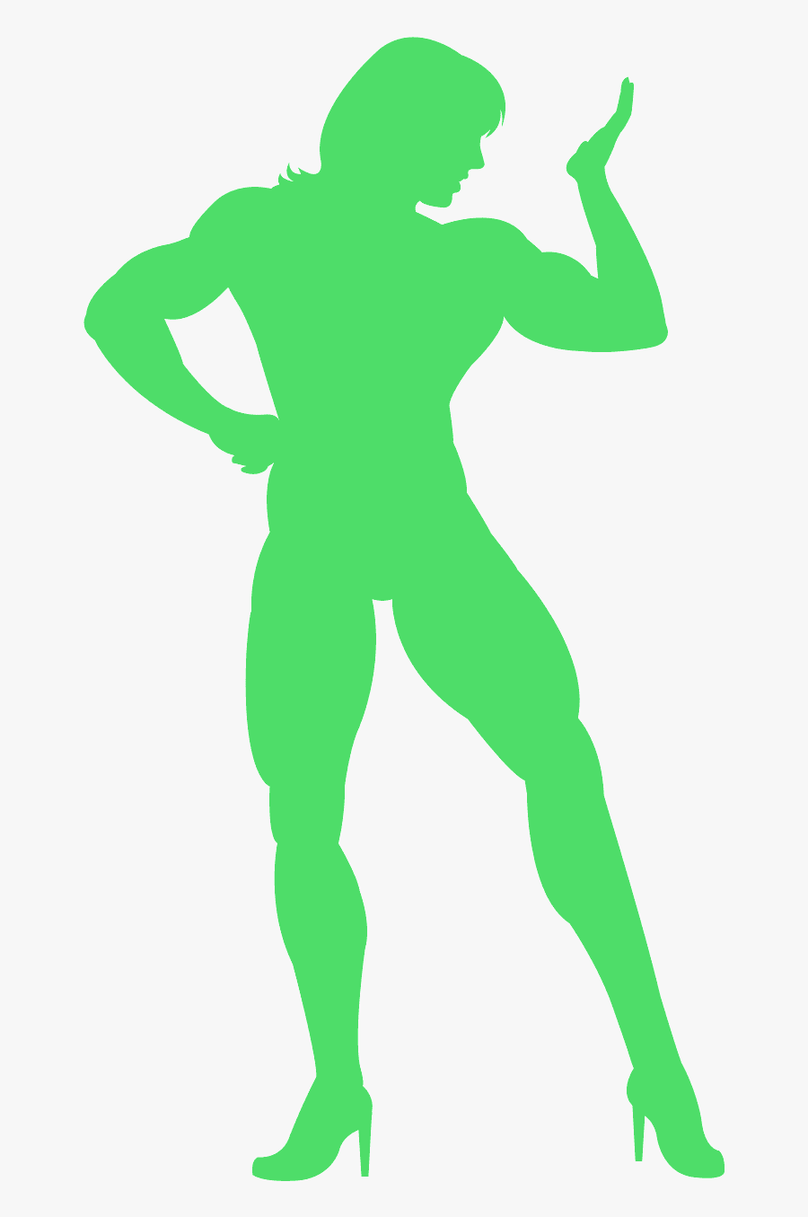Silhouette Bodybuilderin, Transparent Clipart