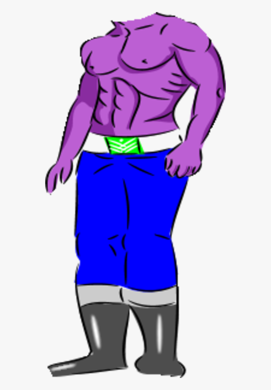 Body Builder Wearing Pants - Cartoon Body Without Head Png, Transparent Clipart