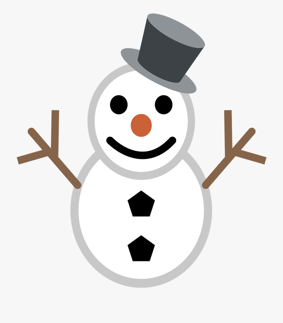 Snowman Christmas Winter Free Picture - Snowman Black And White Emoji, Transparent Clipart