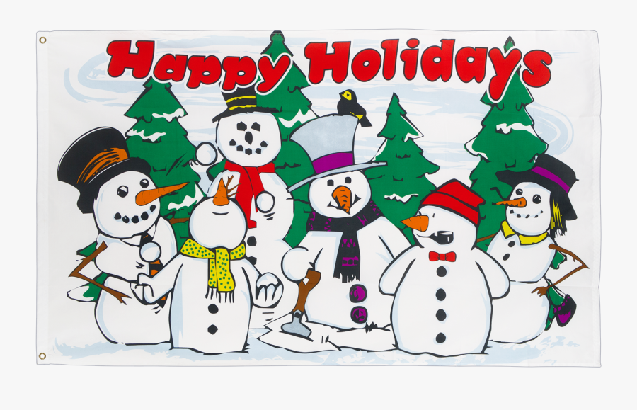 Happy Holidays Snowmen - Snowman, Transparent Clipart