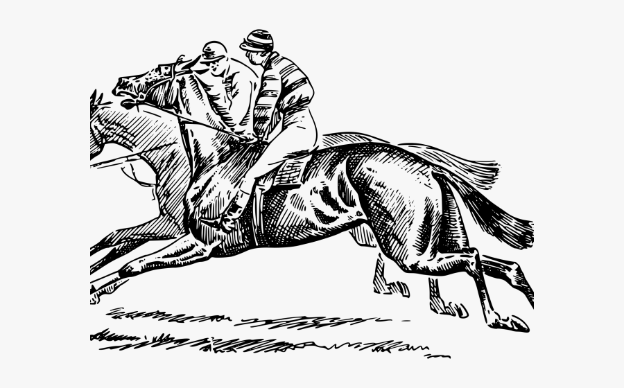Transparent Racing Clipart - Horse Racing Clip Art Black And White, Transparent Clipart