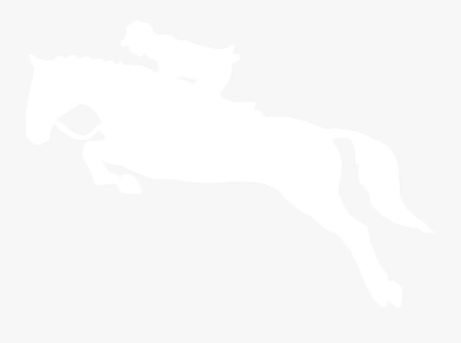 Horse Jumping White Silhouette, Transparent Clipart