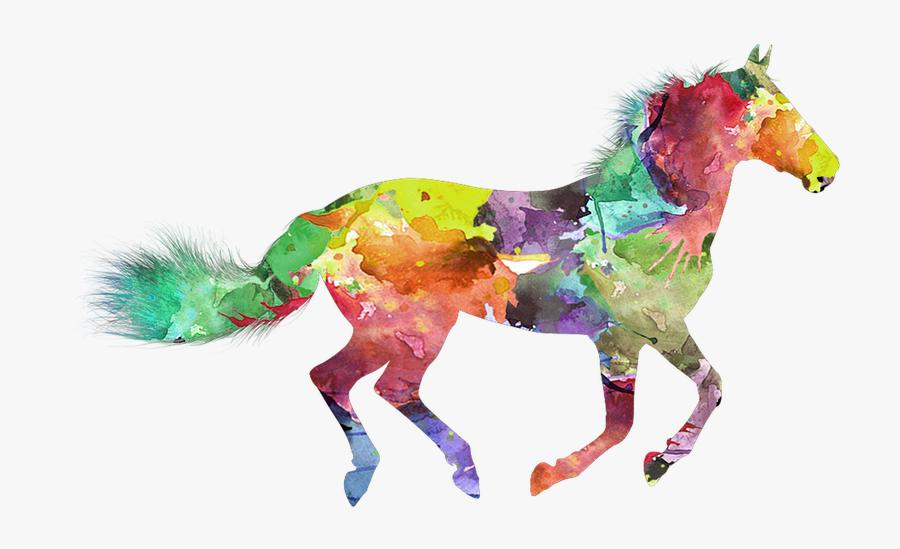 Transparent Race Horse Png - Water Colour Race Horse, Transparent Clipart