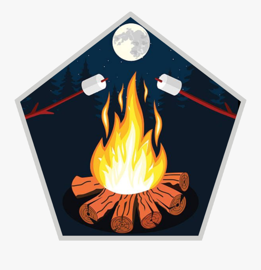 Transparent Campfire Marshmallow Clipart - Campfire With Marshmallows Drawing, Transparent Clipart