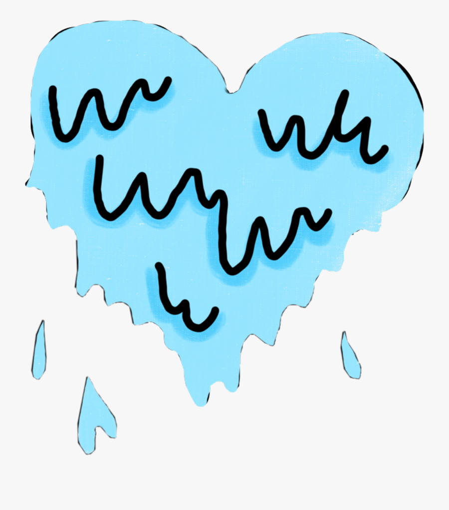 Heart Bynisha Blue Water Splash Art Decoration Girly - Sticker Love, Transparent Clipart