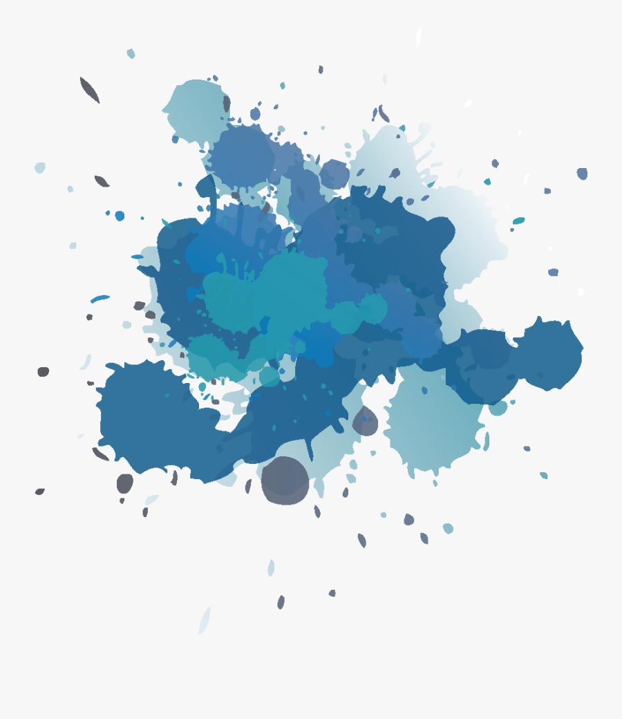 Blue Splash Brush - Paint Splatter Png Blue, Transparent Clipart