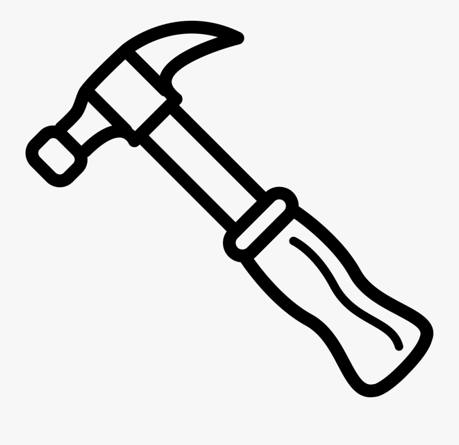 Hammer Outline, Transparent Clipart