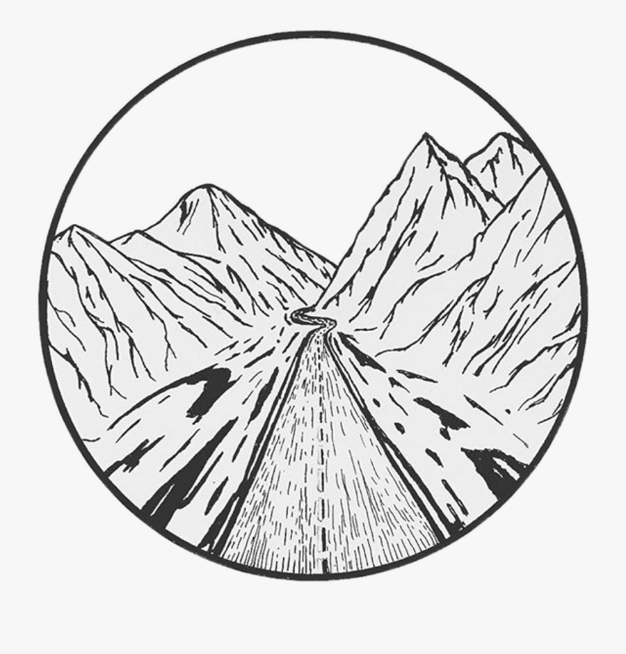 Mountain Travel Indie Aesthetic - Aesthetic Line Art Drawings, Transparent Clipart