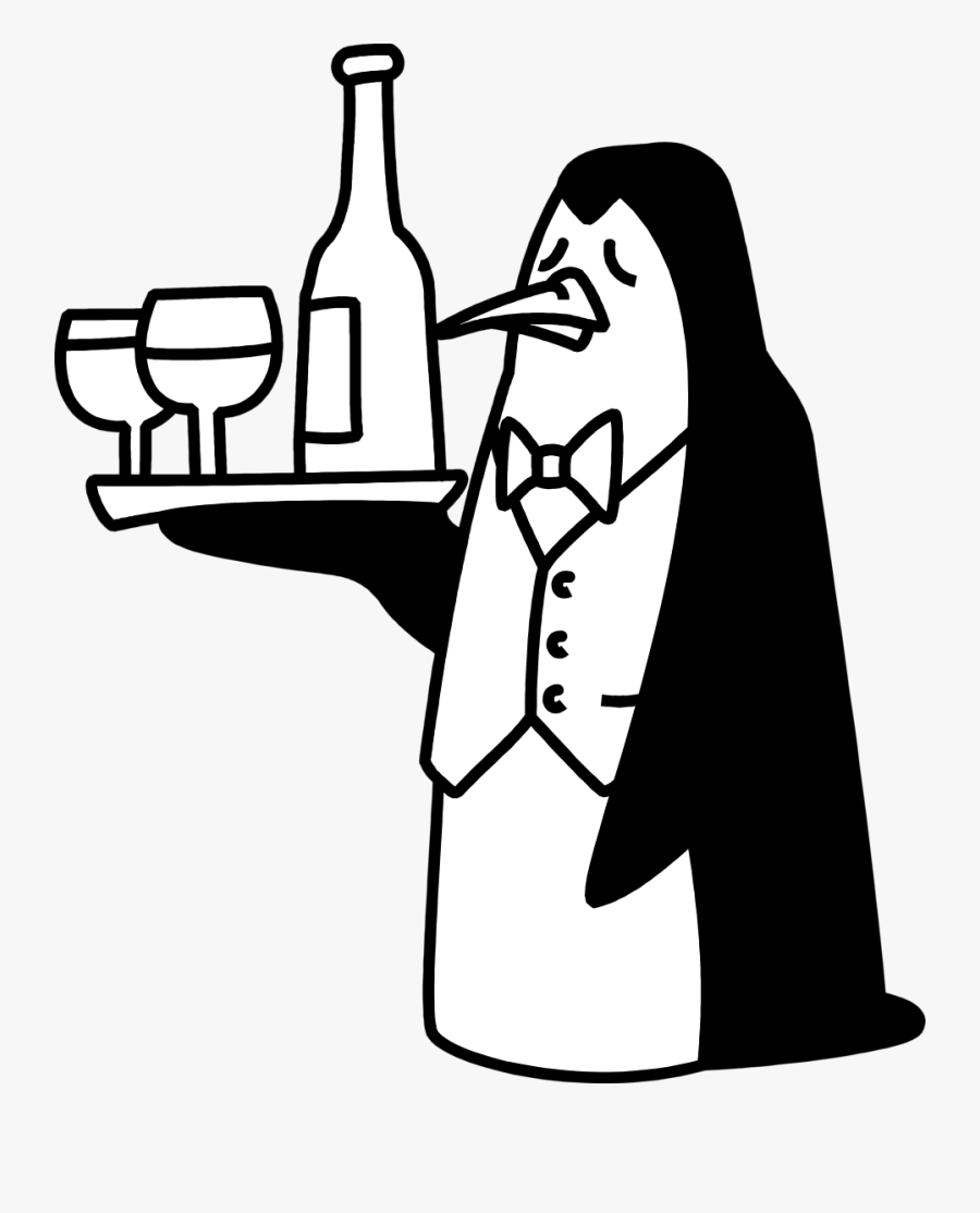 Menu Clipart Waiter - Penguin Waiter Clipart, Transparent Clipart