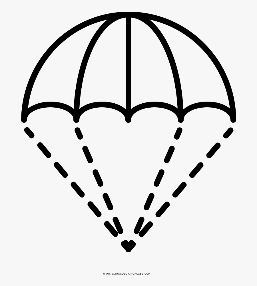 Parachute Coloring Page - Pak Helpline, Transparent Clipart