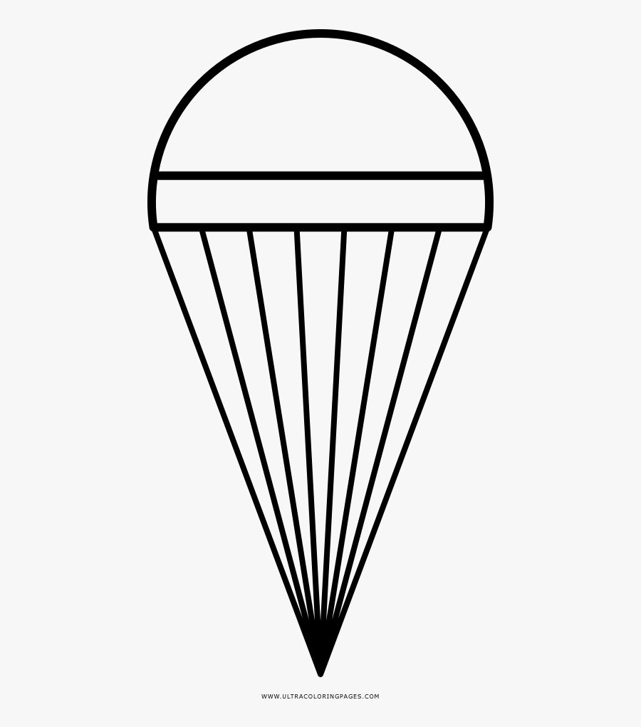 Parachute Coloring Page - Line Art, Transparent Clipart