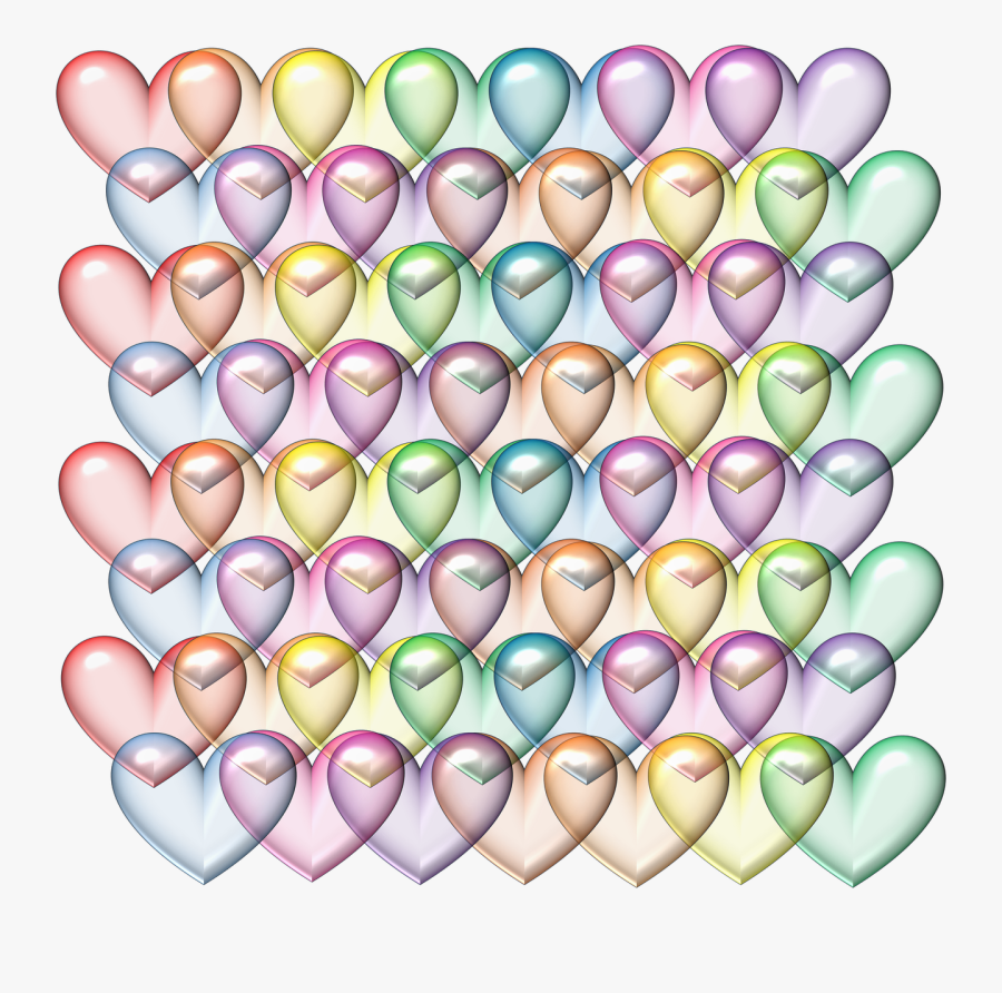 Valentine, Hearts, 3d, Valentine"s Day, Rainbow - Valentine's Day, Transparent Clipart