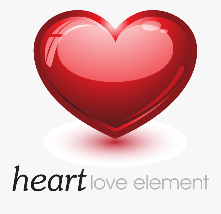 Red Heart Love Element - Icon Love 3d, Transparent Clipart