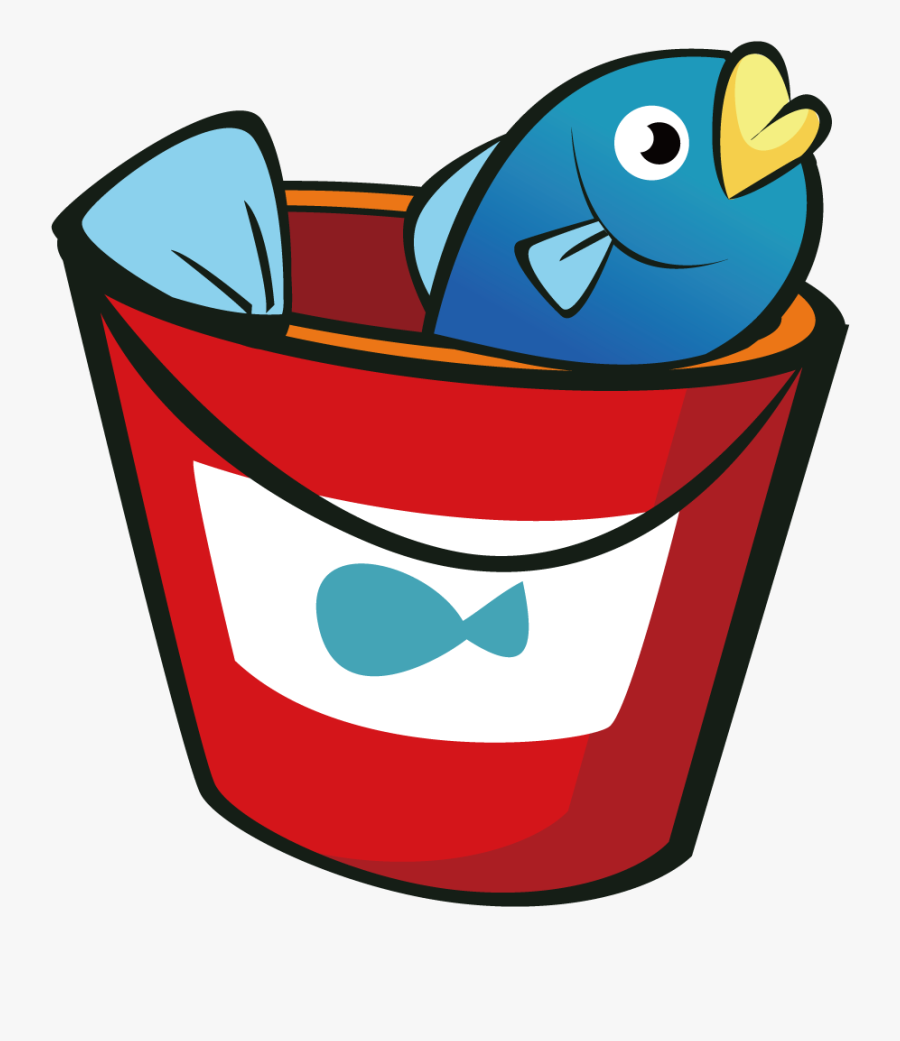 Fish Seafood Bucket Barrels Of Transprent Png - Fish In A Bucket Cartoon, Transparent Clipart