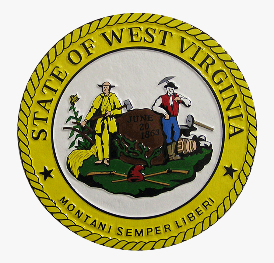 West Virginia State Seal Plaque - West Virginia State Seal, Transparent Clipart
