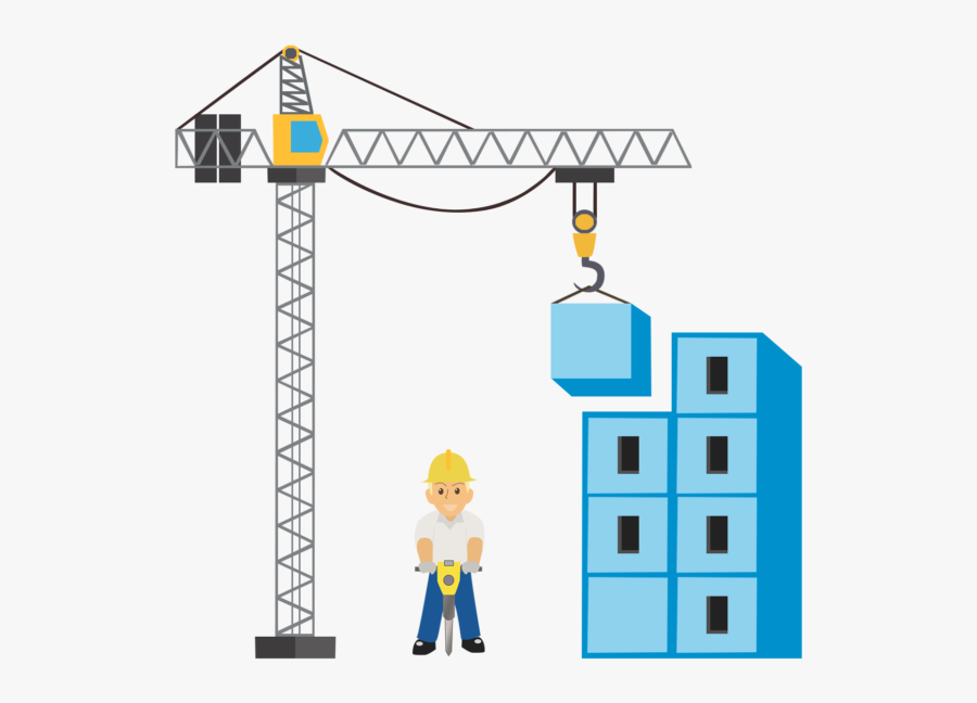 Construction Worker - Website Maintenance Crane, Transparent Clipart