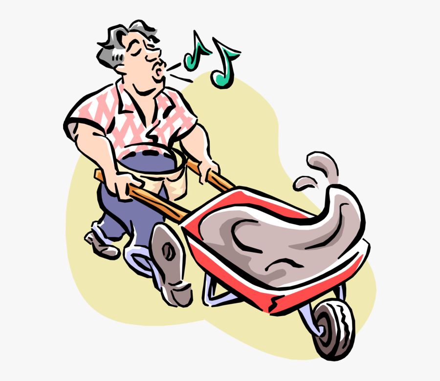Vector Illustration Of Do It Yourself Home Improvement - Cartoon Wheelbarrow, Transparent Clipart