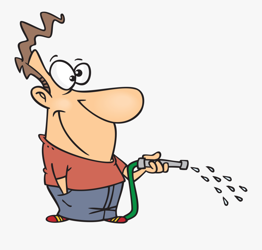 Guy With Garden Hose Clipart , Png Download - Using Water Hose, Transparent Clipart
