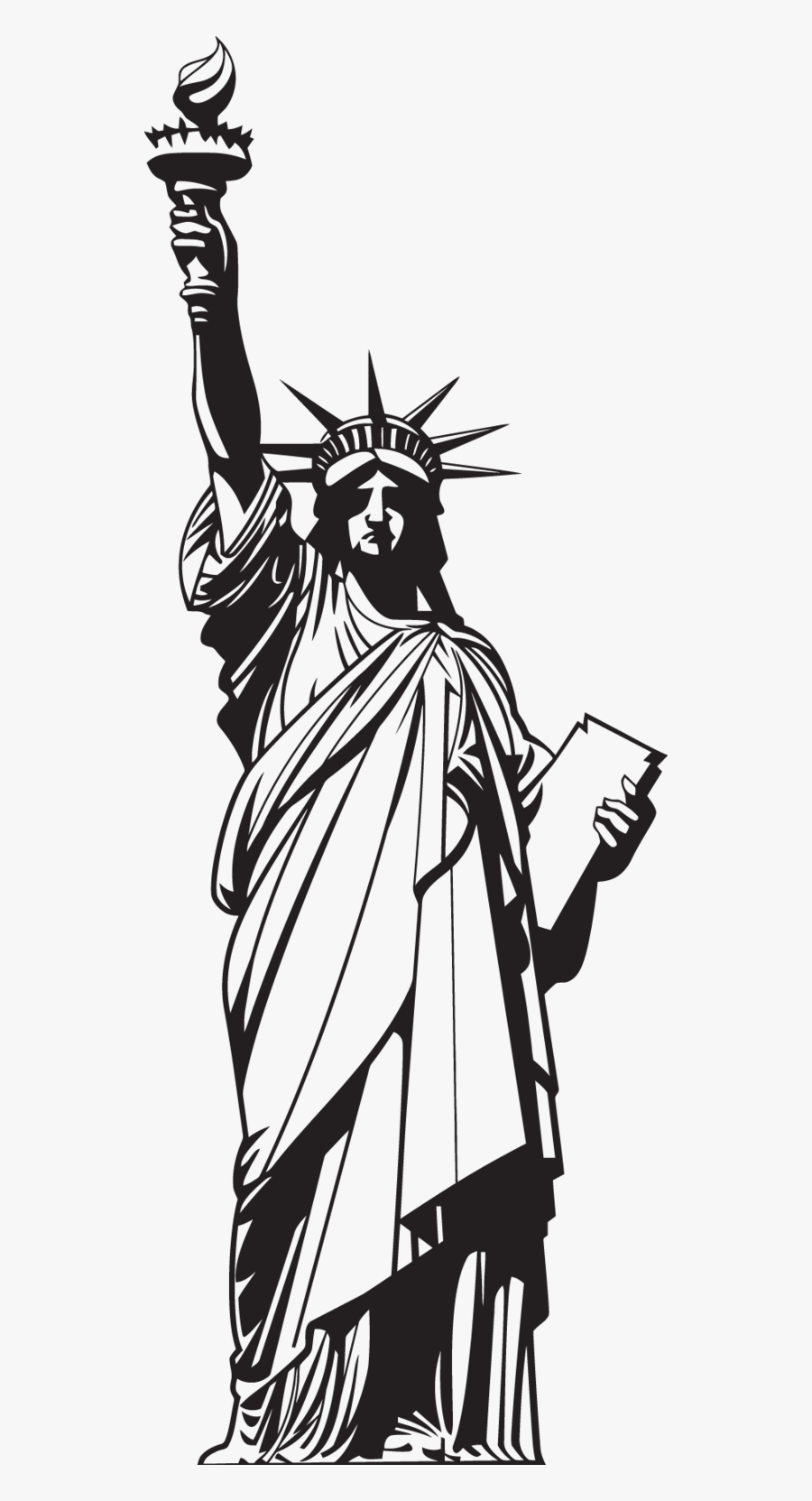 Statue Of Liberty Line Art, Transparent Clipart