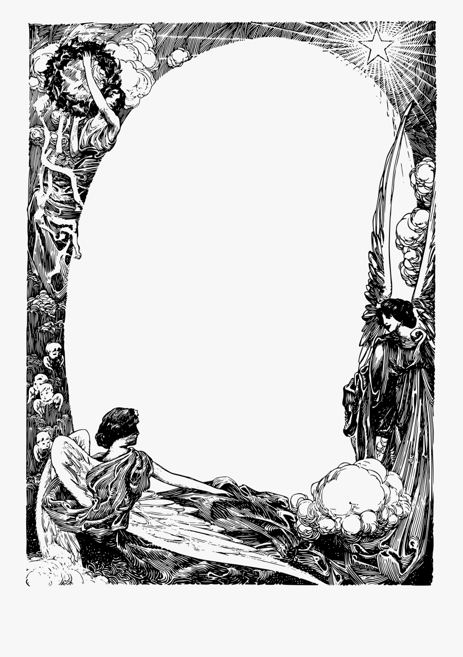 Beautiful Angel Frame Clip Arts - Angels Frame Vector Art, Transparent Clipart