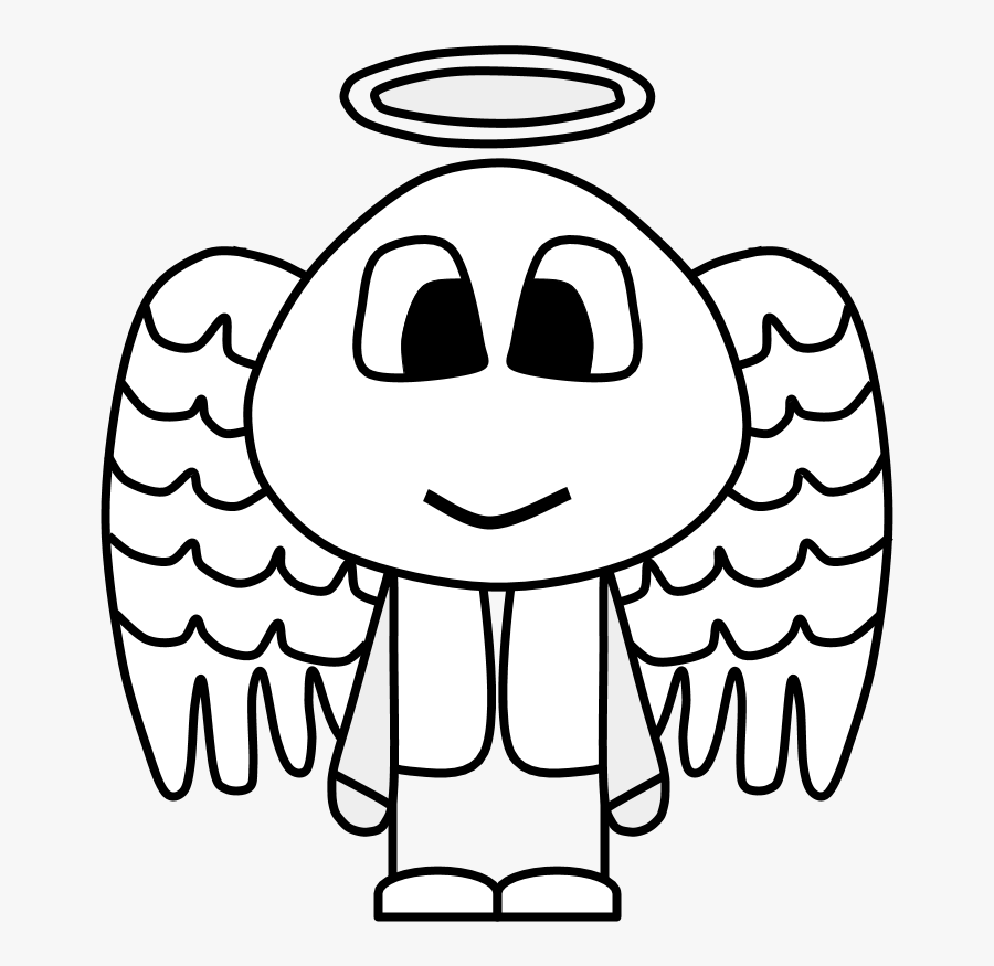 Angel, Halo, Wings, Big Eyes, Cartoon Person, Black - Person With Halo Clipart, Transparent Clipart