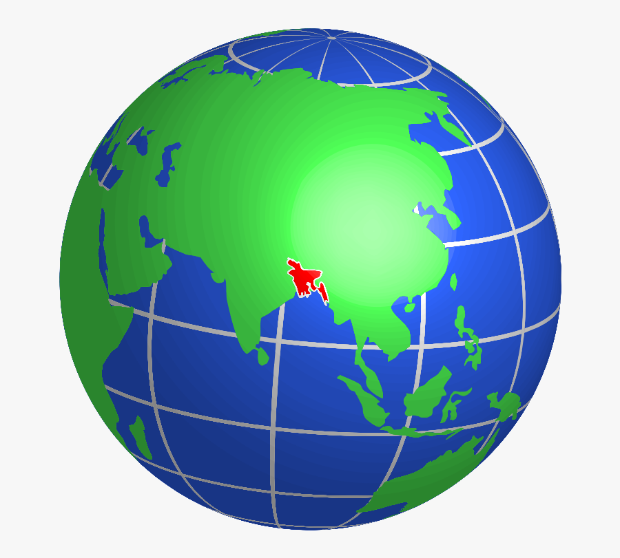 Globe,sky,planet - Bangladesh Location On Earth, Transparent Clipart