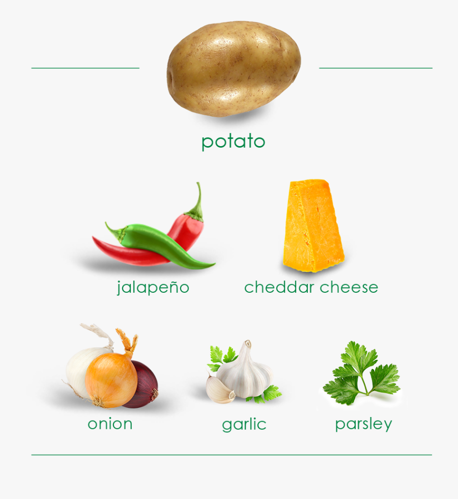 Image Shows Product Ingredients, Including A Potato, - Pepper And Salt Png, Transparent Clipart