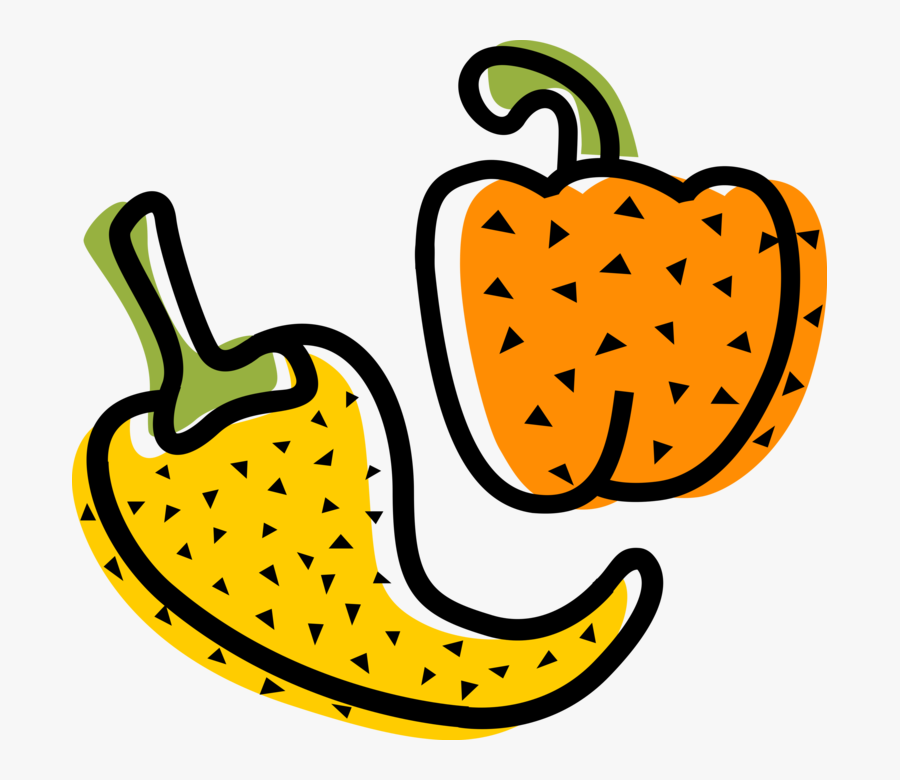 Vector Illustration Of Sweet Yellow Bell Capsaicin, Transparent Clipart