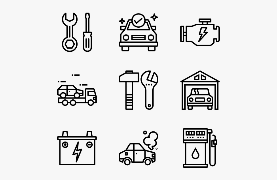 Car Repair - Manufacture Icons, Transparent Clipart