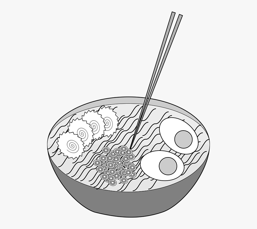 Food, Ramen, Black White, Naruto - Gambar Makanan Animasi Hitam Putih, Transparent Clipart