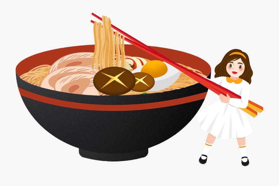 Transparent Japanese Girl Png - Ramen Bowl Cartoon No Background, Transparent Clipart
