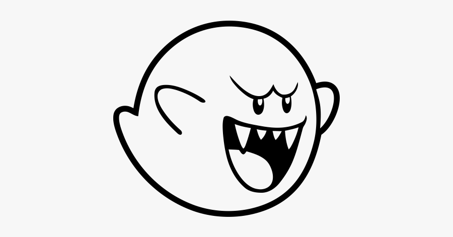 Pegatina Fantasma Boo Mario - Mario Boo Black And White, Transparent Clipart