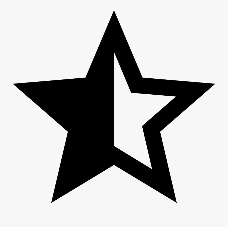 Computer Icons Symbol Star Polygons In Art And Culture - Half Filled Star Icon, Transparent Clipart