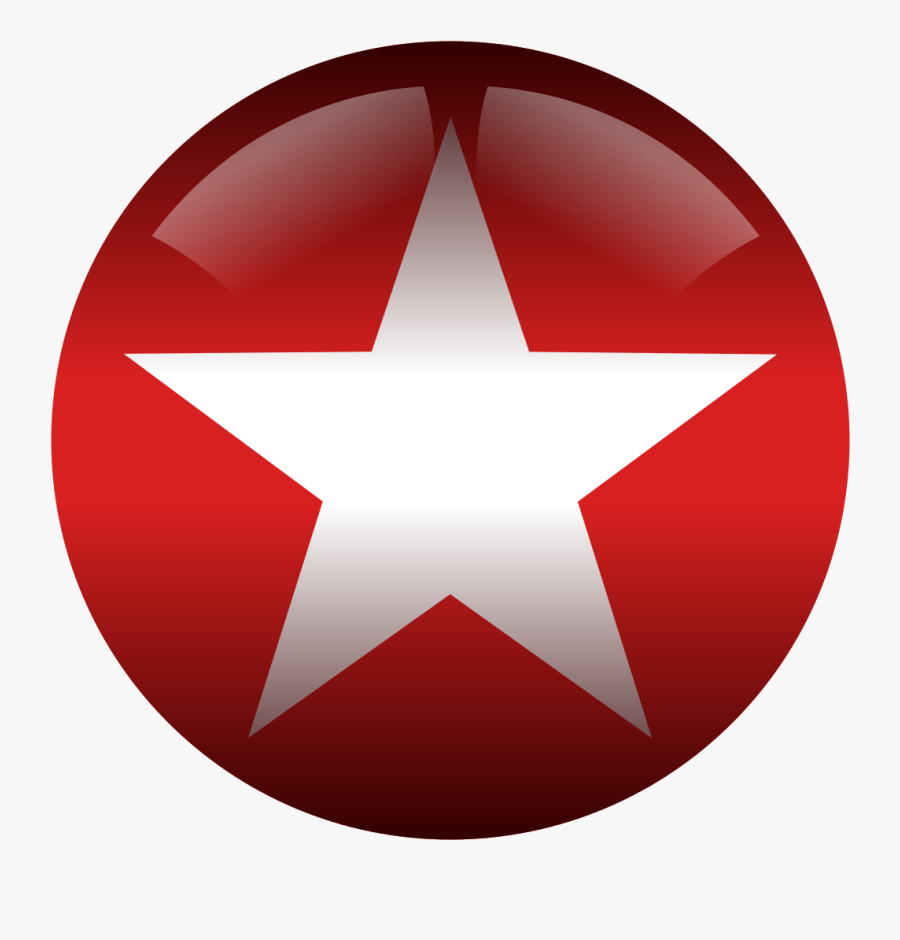 White Star In Red Circle - Red And White Star, Transparent Clipart