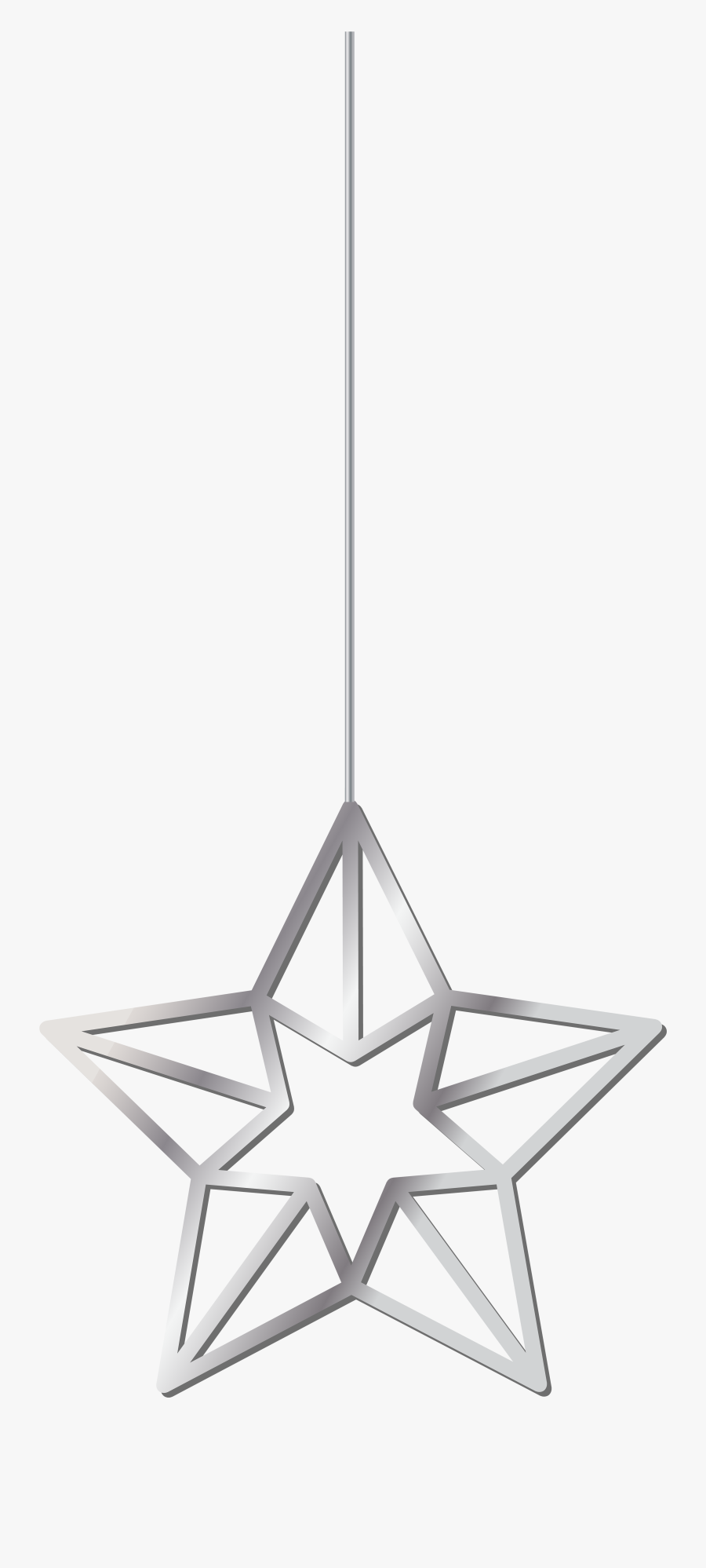 Hanging Star Silver Transparent Png Clip Art - Hanging Star Decoration Png, Transparent Clipart