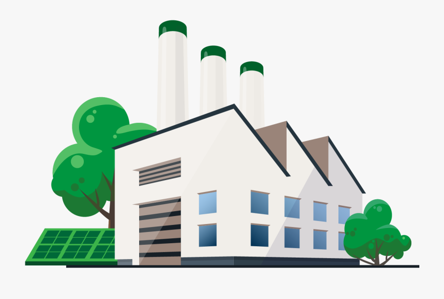 Transparent Solar Power Plant Clipart - Building, Transparent Clipart