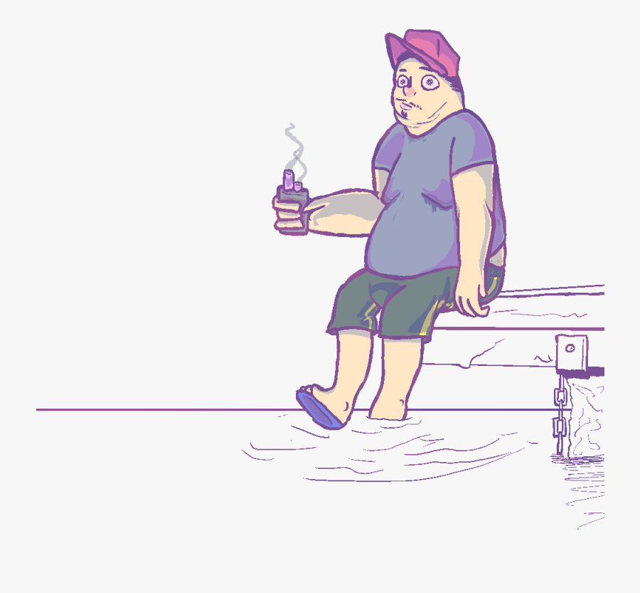 A Fat Man I Saw At The Dock - Cartoon, Transparent Clipart