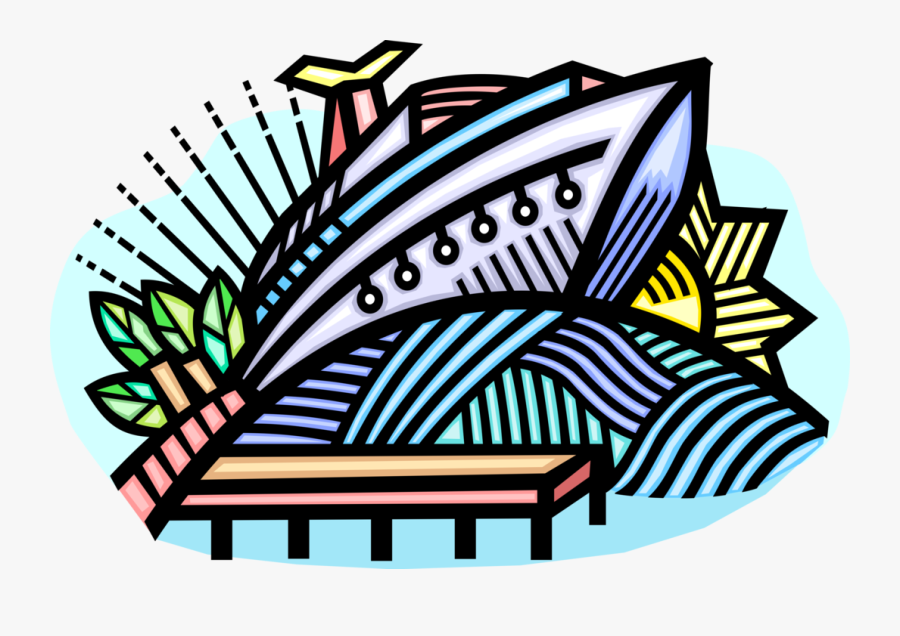 Vector Illustration Of Cruise Ship Or Cruise Liner, Transparent Clipart