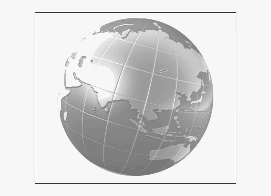 World - Grayscale Globe, Transparent Clipart