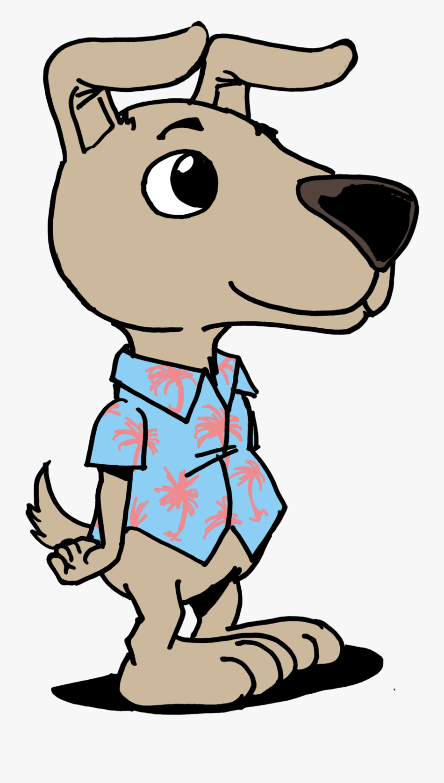 T Hawaii Clip Art Dog In Hawaiian Shirt Cartoon , Free Transparent
