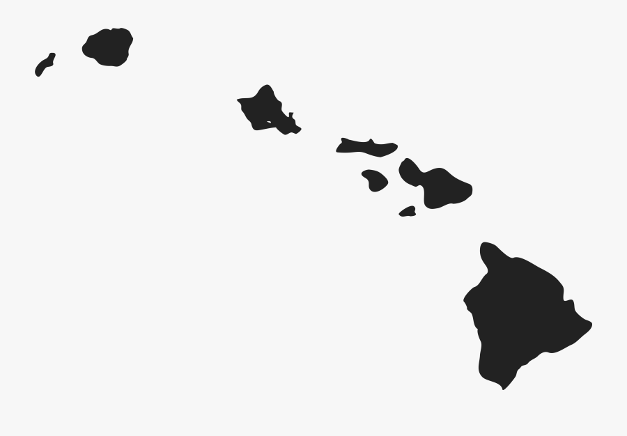 Transparent Hawaiian Island Clipart - Hawaii Map Black, Transparent Clipart
