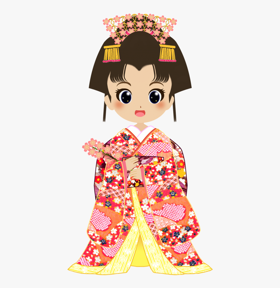 Doll Clipart Kimono - Feliz Aniversário Em Japonês, Transparent Clipart