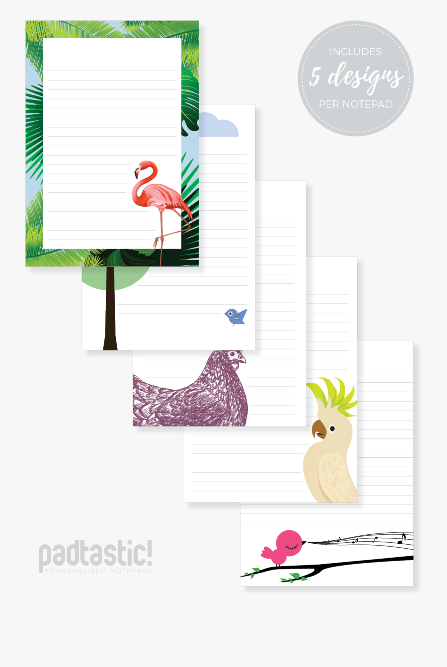 Birds Mixed Design Notepad - Illustration , Free Transparent Clipart ...