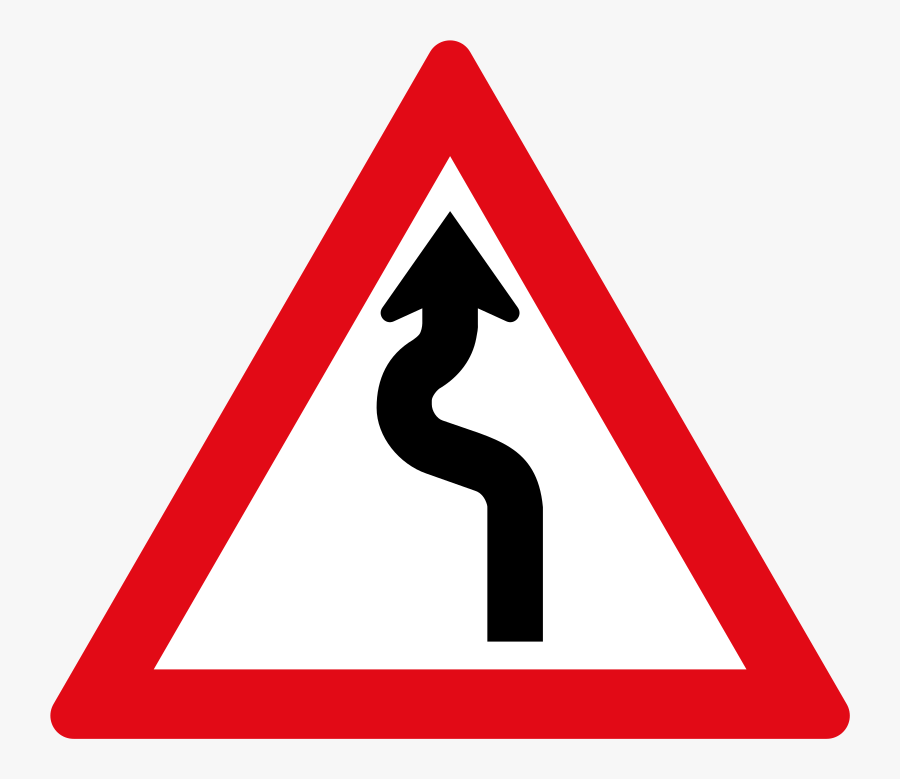 Clipart Road Winding Road - Sharp Junction Road Sign, Transparent Clipart