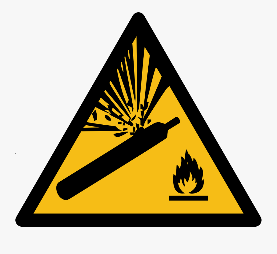 Danger Compressed Gas Sign, Transparent Clipart