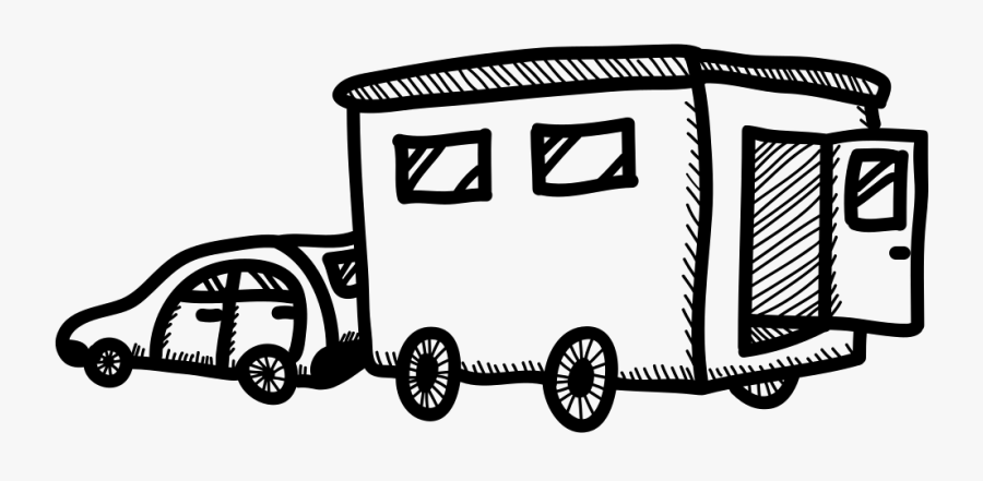 Car With Trailer - Car, Transparent Clipart